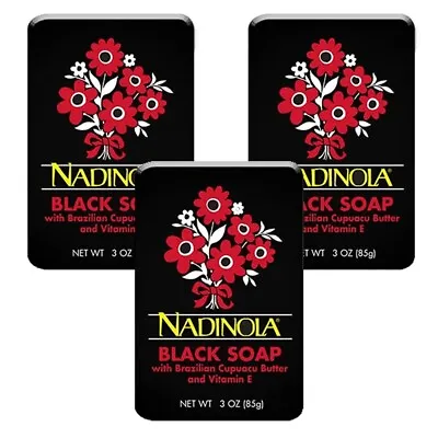 Nadinola Black Soap With Vitamin E And Brazilian Cupuacu Butter 3PACK • $24.99