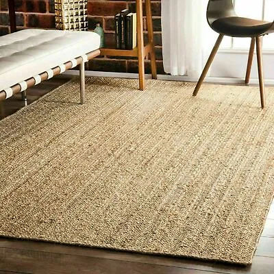 Rug Runner 100% Natural Jute Braided Style Carpet Rustic Look Living Area Rug • $259.19