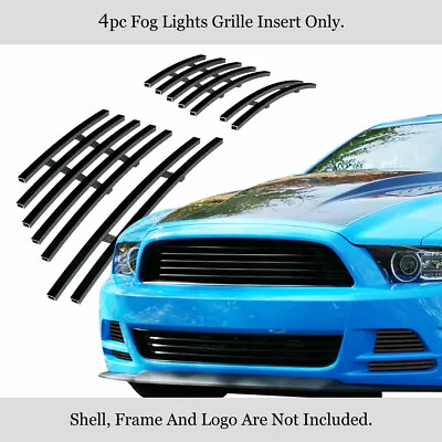 Fits 2013-2014 Ford Mustang GT Fog Light Cover Stainless Black Billet Grille • $42.99