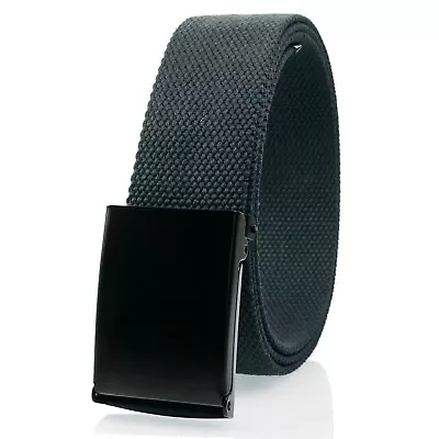 Unisex Fully Adjustable Canvas Web Belt With Black Flip Top Buckle 50'' Long • $7.95