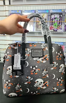 Loungefly Disney Mickey & Minnie Vampire Witch Halloween Crossbody Bag Satchel • $19.99
