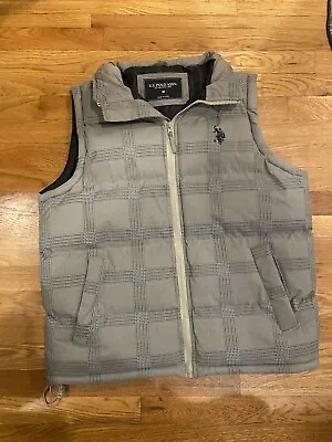 U.S.POLO Quilted Puffer Zip Up Vest Jacket Outdoor Men Excellent Condition Hood • $23