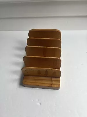 Vtg Desktop Office Organizer Trivet Paper Document Hand Made Solid  Wood • $23.92