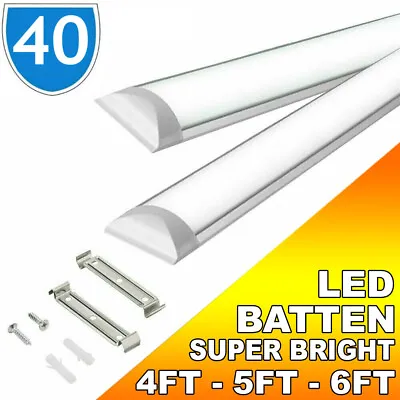 40x Trade Pack LED Batten Linear Slimline Tube Light Garage Warehouse Parking  • £649.85
