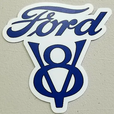 Vintage Ford Motor Co Ford Blue V8 Logo Laminated Vinyl Decal  • $3.16