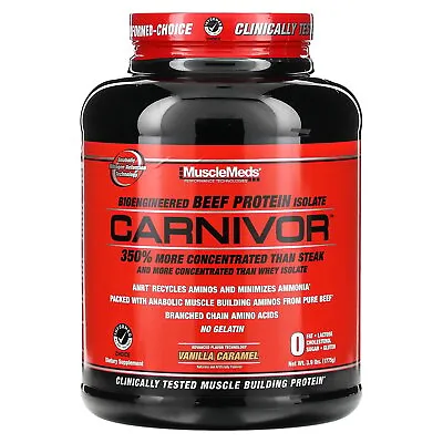 Carnivor Bioengineered Beef Protein Isolate Vanilla Caramel 3.9 Lbs (1775 G) • $64.07