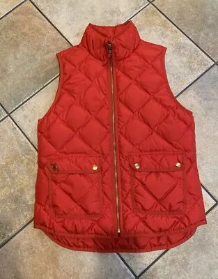 J Crew Vest Womens Size Small Sleeveless Full Zip Outdoor Lightweight Red Puffer • $14.99