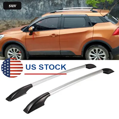 51.1'' Refit Car Roof Luggage Rack Side Bars Rails Silver Perforation-Free USA • $39.98