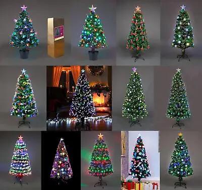 £88.99 • Buy Christmas Tree Fibre Optic Pre Lit LED Artificial Bushy Xmas Home Decor 2-6FT UK