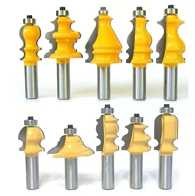 10 Pc 1/2  Shank Architectural Specialty Molding Router Bit Set S • $97