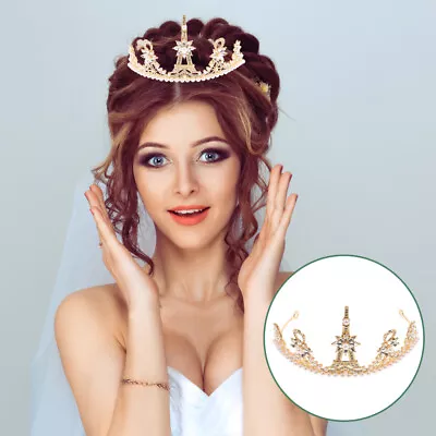Golden Vintage Tiara Crown For Wedding Prom • $11.54