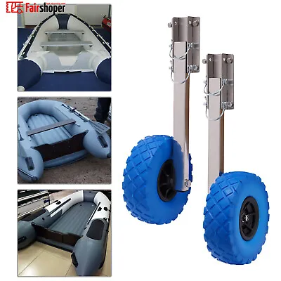 Launching Wheels Inflatable Boat Transom Wheel Fold Dinghy Rear Wheel 10''x 3'' • £60.80