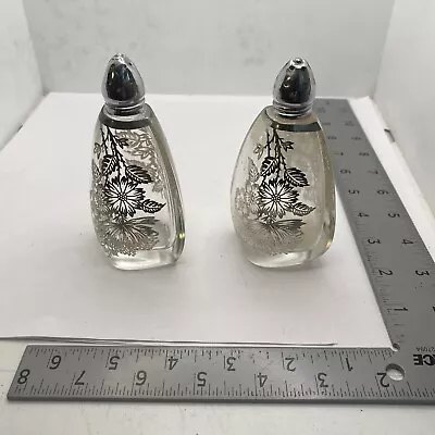 Vintage Silver City Crystal Salt And Pepper Shakers Springtime Pattern 49C-1039J • $15