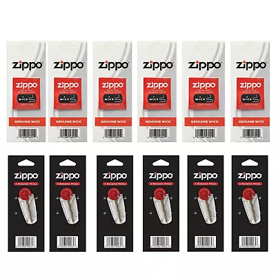 New Zippo Lighter Flints And Wicks Pack Of 12 Value Packs (36 Flints + 6 Wicks) • $31.99