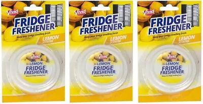 £6.99 • Buy Fridge Freshener Deodorizer LEMON Remove Odor Fresh Smell Free 48hr Track X3 Pks