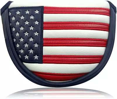 Golf Putter Head Cover USA Stars And Stripes Golf Mallet Putter Headcover With  • $18.37