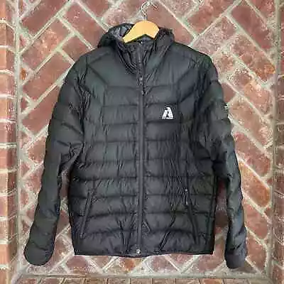 Eddie Bauer Jacket Mens Medium Black First Ascent EB800 Puffer Coat Goose Down • $49