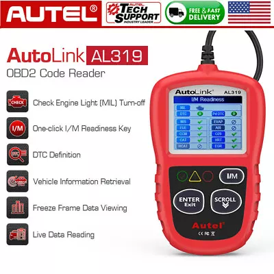 Autel AL319 OBD2 CAN Car Diagnostic Scanner Auto Fault Code Reader Tool MIL I/M	 • $31.99