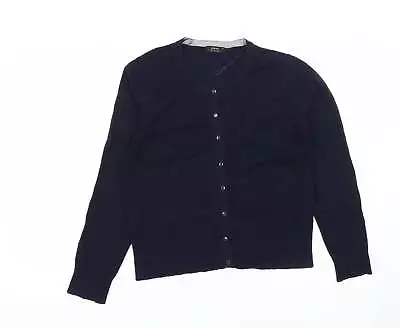 Matalan Womens Blue Round Neck Viscose Cardigan Jumper Size 14 • £7.25