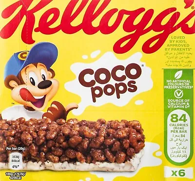 Kellogg's Coco Pops Snack Bar 6 Bars Free Shipping World Wide • $42.89