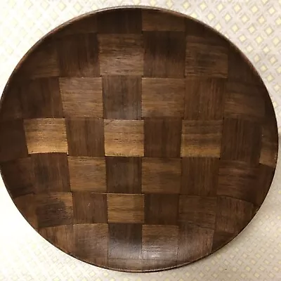 Vintage Bamboo Plate Platter Serving Tray 10 Inch Diameter • $7.99