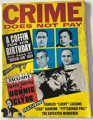 £1 • Buy Crime Does Not Pay - Nov 1968 - Us True Crime Magazine - Very Rare