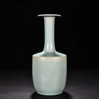 10.8  Old Antique Song Dynasty Ru Kiln Porcelain Cyan Glaze Paper Mallet Bottle • $248.99