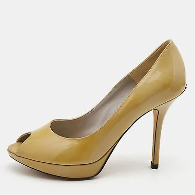 Dior Olive Green Patent Leather Miss Dior Pumps Size 37 • $201.22