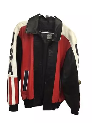 Michael Hoban USA North Beach Leather Bomber Jacket- Size 42  • $79.99