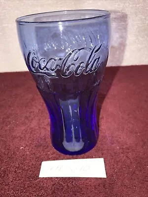 VINTAGE COKE Tumbler GLASS  Blue COCA COLA Drinking 16 Oz. • $8.47