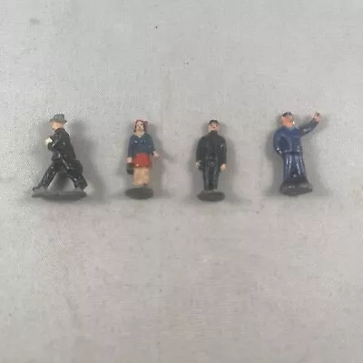 4 Vintage Lead Model Train 00 Gauge Small Figurines 7/8 Inch Conductor Passenger • $7.99