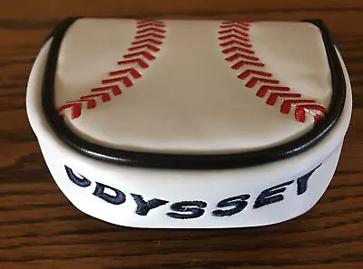 NEW Odyssey Limited Edition Baseball Golf MalletPutter HeadCover.White/Red/Black • $15.99