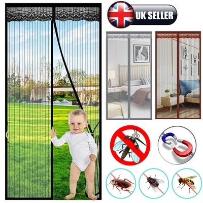 £9.49 • Buy Magnetic Door Mesh Magic Curtain Fastening Mosquito Fly Bug Insect Net Screen UK