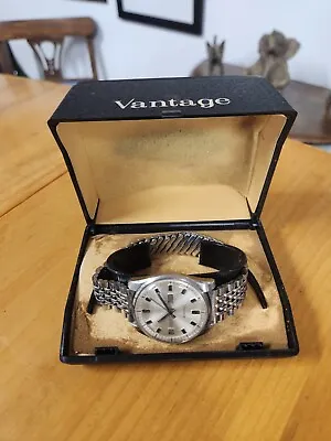 Vintage 60's Vantage Day Date Automatic Stainless Steel Wristwatch - Working • $125