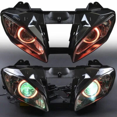 $393.41 • Buy Fully Assembled Headlight Red Angel Eye HID Headlamp For Yamaha YZF R6 2008-2015