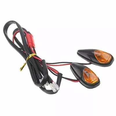 Pair Motorcycle Flush Mount Turn Signal Light Blinker Amber Lamp • $8.67