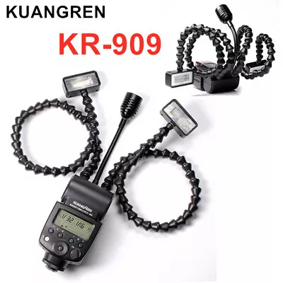 KUANGREN KR-909 Macro Flash Light Twin Head Speedlite Lite For Camera Laowa DSLR • $243