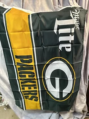 Green Bay Packers Miller Lite NFL Flag • $3.99