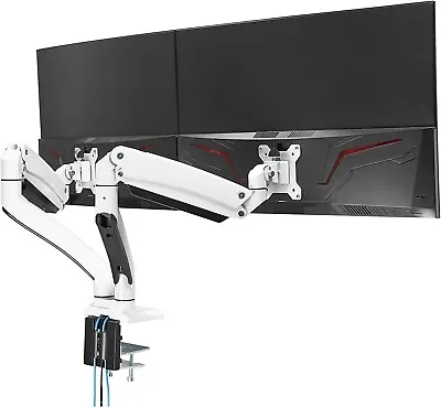 $174.99 • Buy AVLT Dual 13 -35  Monitor Arm Desk Mount Fits Two Flat/Curved (White)