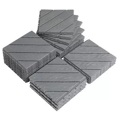 Plastic Interlocking Deck Tiles 27 Pack 12 X12  Waterproof Outdoor Flooring • $49.99