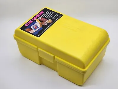 Vintage Clik Cooler Mini Can Insulated Neon Yellow Label Small Lunch Box • $11.89