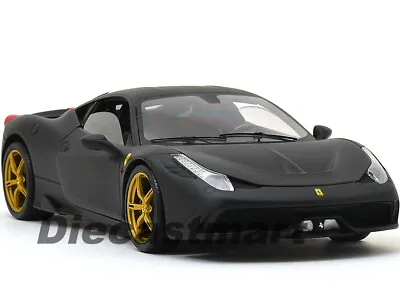 Hotwheels 1:18 Elite Ferrari 458 Speciale Matte Black Diecast Model Car Bly33 Ne • $113.99