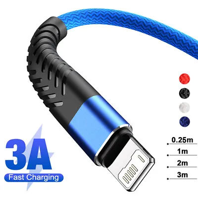 2M 3M Heavy Duty Fast Charger Cable For IPhone 11 12 13 14 X XR 7 8 6 Plus Cord • £3.23