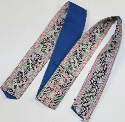 Old Tribal Exotic Chinese Miao People's Hand Cross Stitch Embroidery Waistbelt • $75