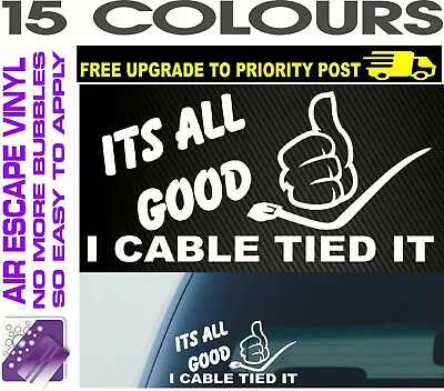 $6.80 • Buy CABLE TIED IT Funny 4x4 Ute Car STICKER Caravan Camper 200mm Decal