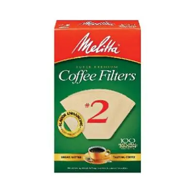 Melitta  100-Count #2 Melitta Natural Brown Cone Coffee Filters • $10.99