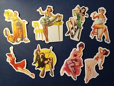 8 Vintage Retro Stickers Adult Pin Up Sexy Lady (A8) • $4