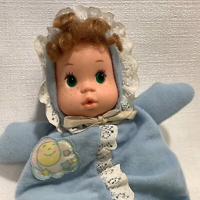 Vintage 1984 MATTEL Bean Bag BLUE Baby Beans Doll In Sleep Sack GUC SEE PHOTOS • $14.95