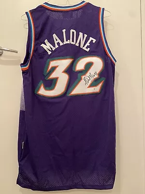 Karl Malone Signed Autographed Adidas Hardwood Classic Utah Jazz Jersey • $150