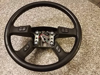 ✅ OEM Black Leather Steering Wheel Silverado Chevy GMC • $198